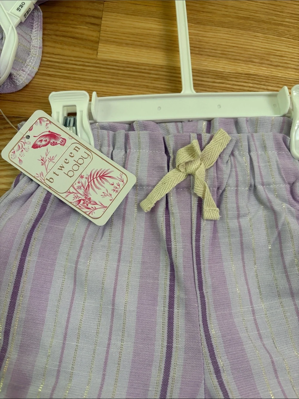 NWT btween baby Toddler Girls Lavender Stripe Summer Pants Ruffle Top Set Sz 18m - Picture 7 of 11